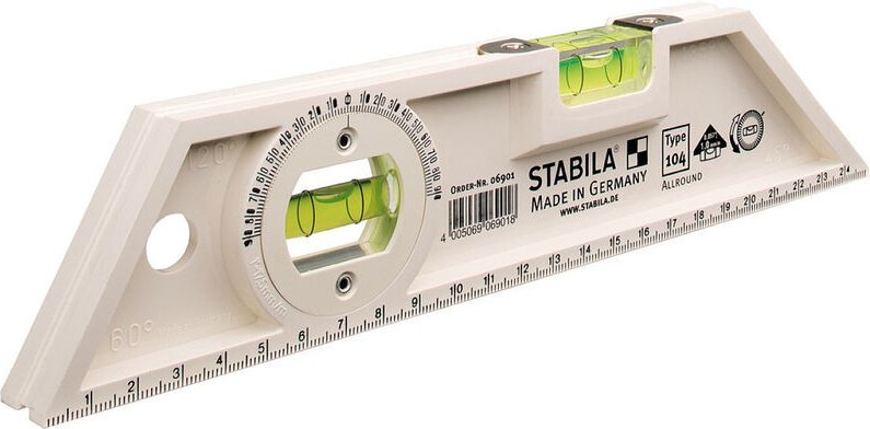Wasserwaage Type 104 Allround, 25 cm, Winkelgerät - Stabila
