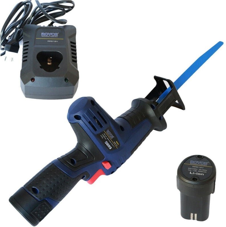 Trade Shop Traesio - Trade Shop - elektrische säge 12 v mit wiederaufladbarer akku-säbelsäge 2 lithium-akkus -