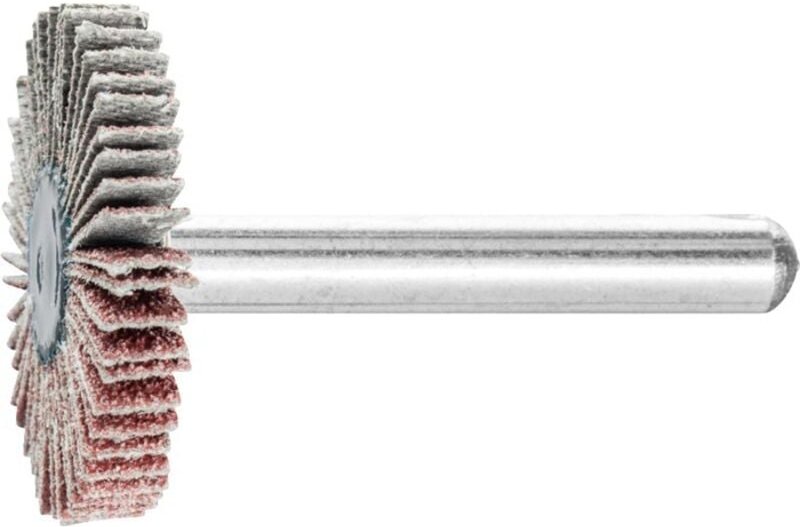 Fächerschleifer Ø30xH5mm K.80 Korund Schaft-D.6mm Pferd