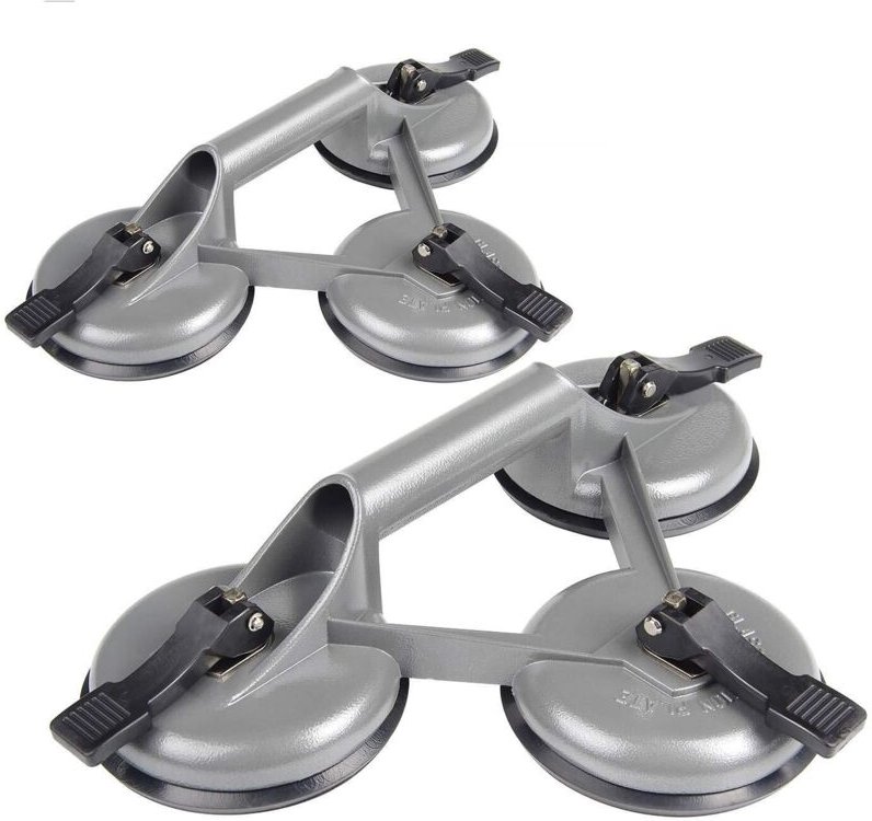 BEBUSINGOTO 2 Stück 120 kg Saugnäpfe mit drei grauen Saugnäpfen für Fliesen, Glas und Holz