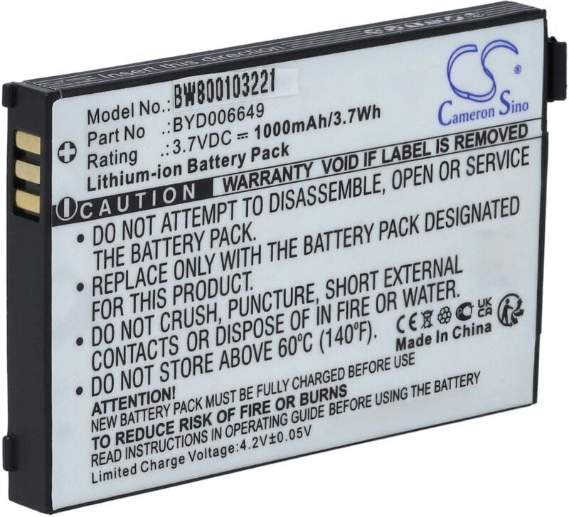 Vhbw - Akku Ersatz für bt BYD006649 für Babyphone Babytalker (1000mAh, 3,7V, Li-Ion)