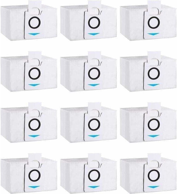12er-Pack Staubsaugerbeutel, Zubehör kompatibel mit Ecovacs Deebot X1 Omni, X1 e Omni, X1 TURBO, T20 Omni, Ersatz-Staubb...