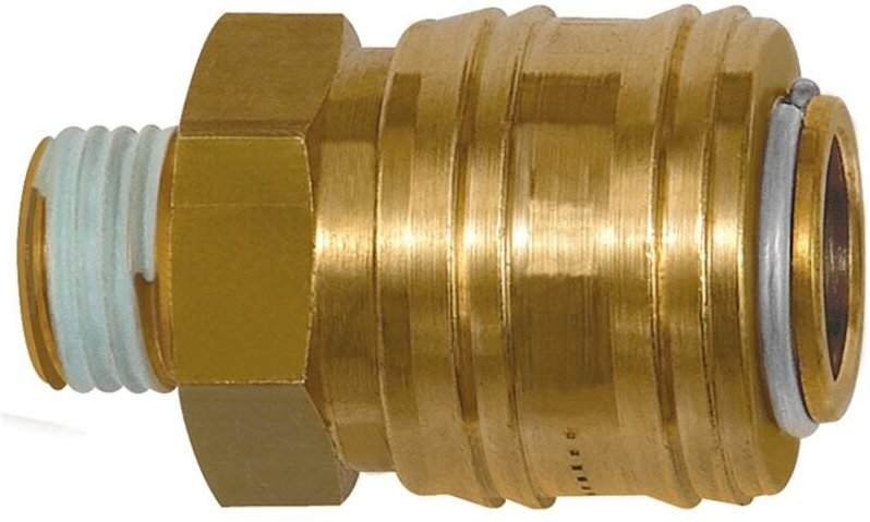 Riegler Schnellverschlusskupplung NW 7,2, MS blank, G 1/4 AG, beschichtet