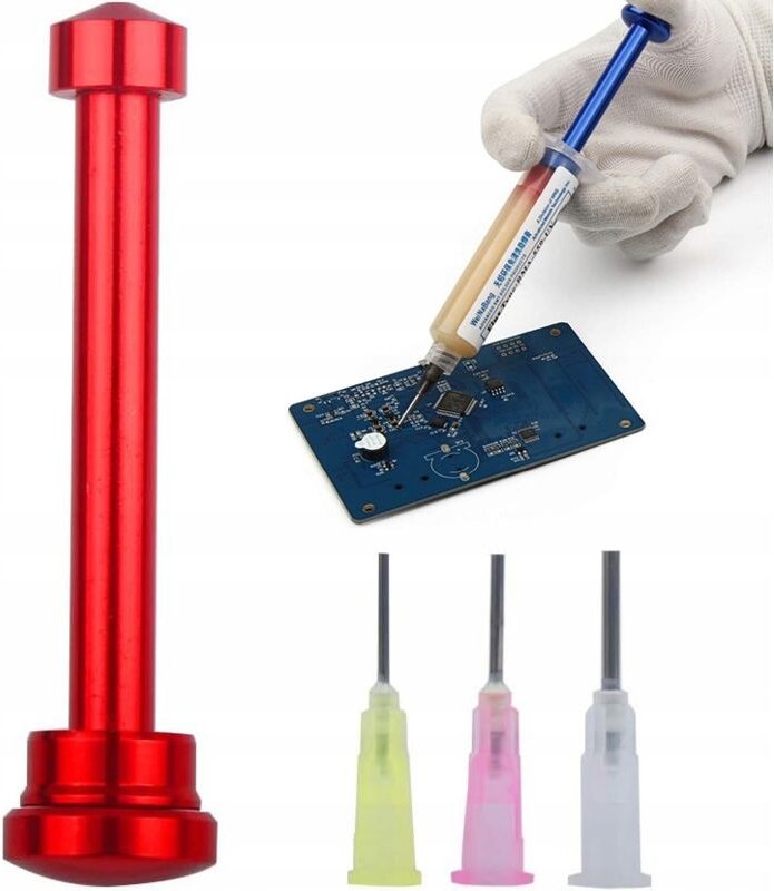 Flussmittelquetscher aus Metall mit 3 Dosiernadeln