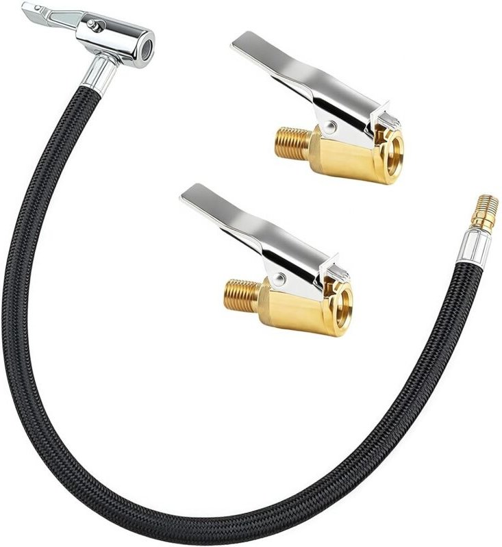2-teiliger 8-mm-Autoreifenventiladapter, 35 cm lange Reifenfüllverlängerungsdüse mit Aufblasadapter, Verlängerungsschlau...