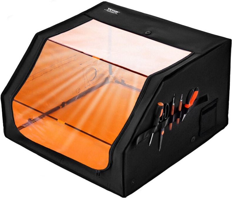 Lasergravierer Gehäuse, 800 x 800 x 500 mm, feuerfeste Schutzhülle, mit Abluftventilator & -rohr, isoliert Rauch, Lärm &...