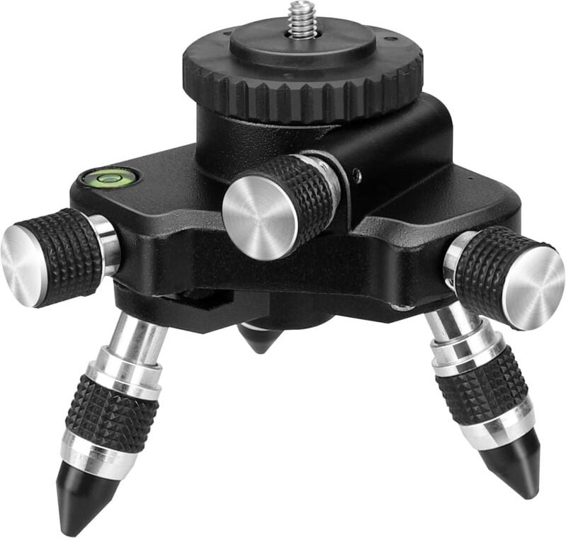 360° Laser Adapterstativ, mit 1/4'-20 Außengewinde und Horizontallibelle, Handmikrofon, drehbar verstellbare Stativhalte...