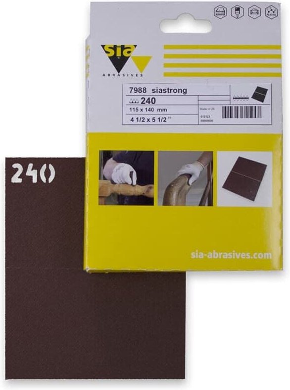 Sia Schleifpapier Halbbogen 7988 siastrong, Ausführung: K240, 10er vpi