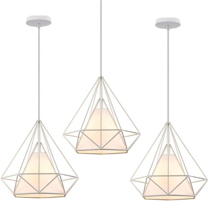 Pendelleuchte Vintage, Hängelampe im Retro Look, Diamant Form Kronleuchter mit Käfig für Wohnzimmer Schlafzimmer Esszimm...