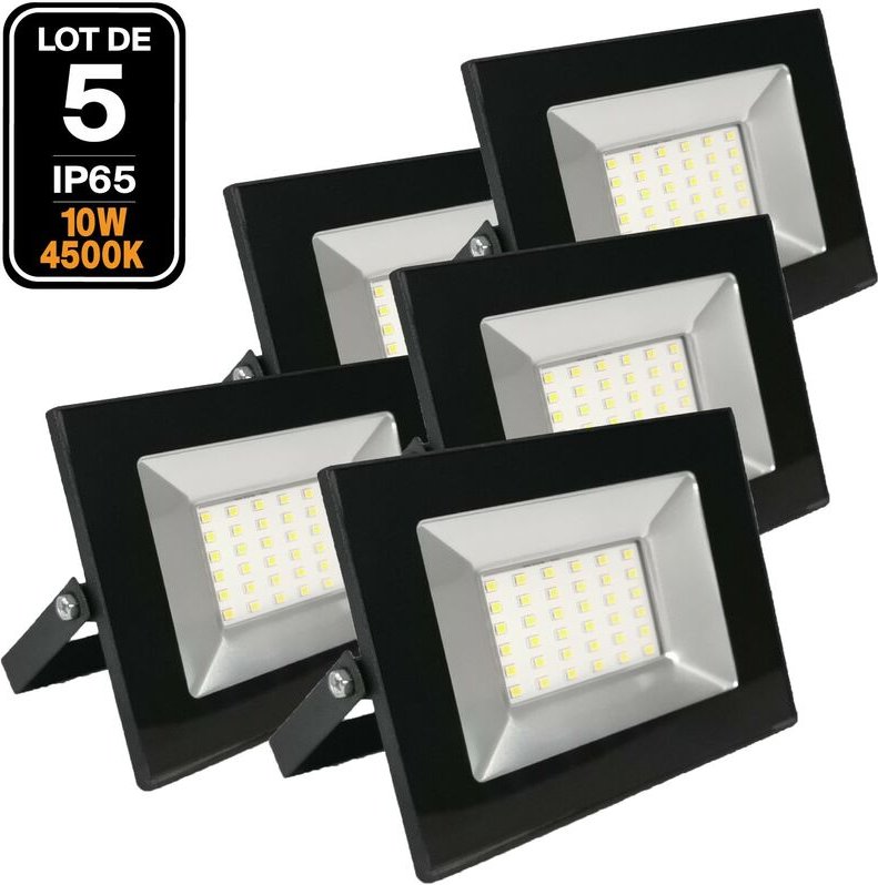 5 Projecteurs Led 10W Ipad 4000k Haute Luminosité