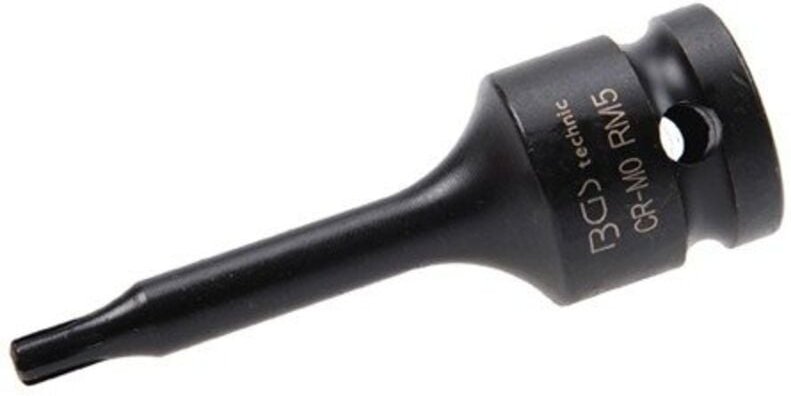 Bgs Technic - Kraft-Bit-Einsatz Länge 75 mm Antrieb Innenvierkant 12,5 mm (1/2') Keil-Profil (für ribe) M5