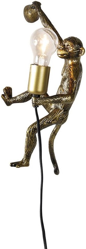 Klassische Wandleuchte Gold - Affe Animal