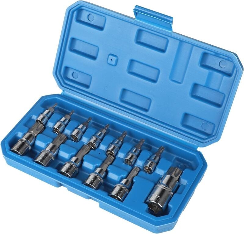 Torx-Stecker 1/2'', 1/4'', 3/8'', 6-Punkt-Torx-Bit T8 T10 T15 T20 T25 T27 T30 T40 T45 T50 T55 T60 T70, Innensechskant