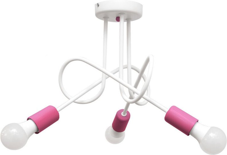 Helam - oxford Halbbündige Deckenleuchte mit mehreren Armen Weiß, Rosa 38cm