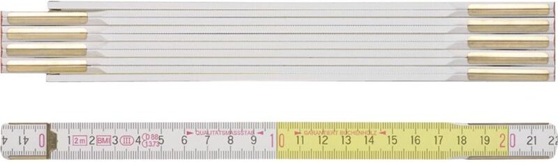 Gliedermaßstab 9143 Länge 3 m Breite 16 mm mm/cm eg iii Buche weiß-gelb