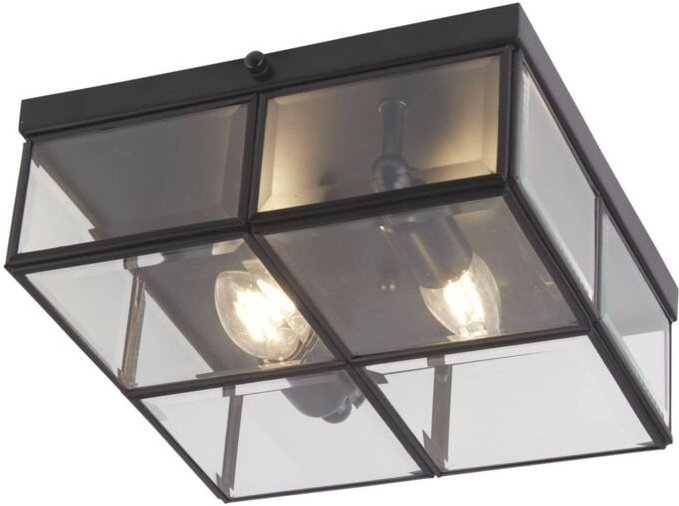 Searchlight - Flush - 2 Light Semi Flush Mattschwarz, E14
