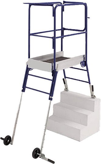 Teleskopische Podestleiter für Treppen - Maximale Arbeitshöhe 2.68m - helis