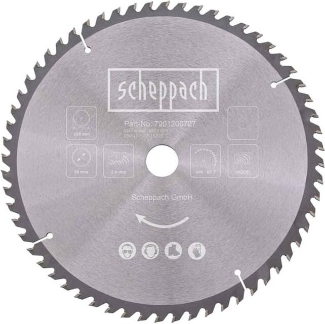 Scheppach - hw Sägeblatt Kappsäge Zugsäge Gehrungssäge 305x30x3mm 60Z HM140L