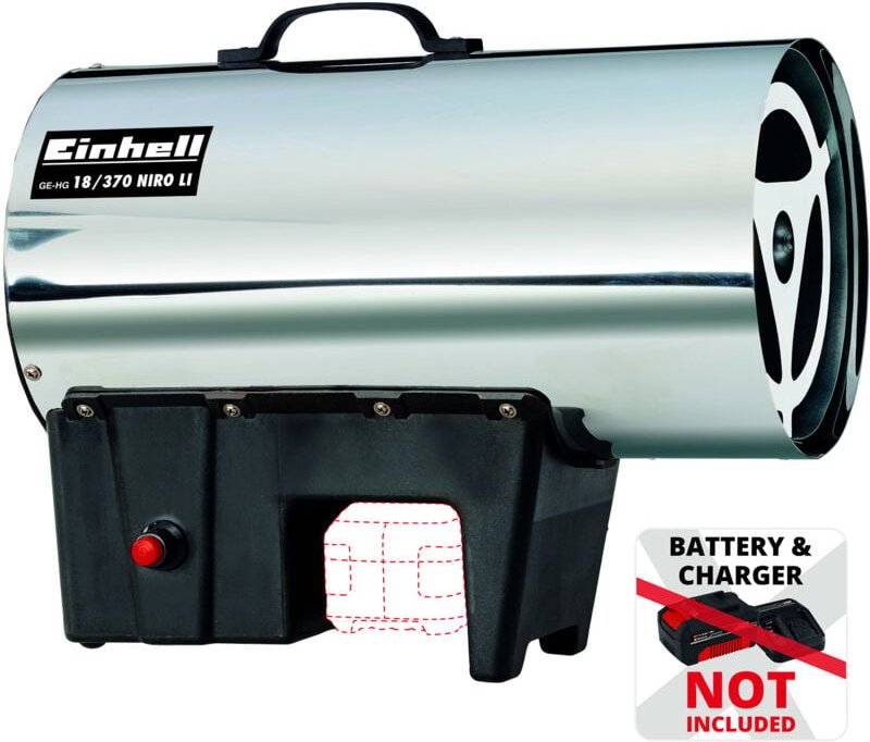 Akku-Heißluftgenerator ge-hg 18/370 Niro Li-Solo Power X-Change (Lithium-Ionen, 37 kW, rostfreies Edelstahlgehäuse , Pie...