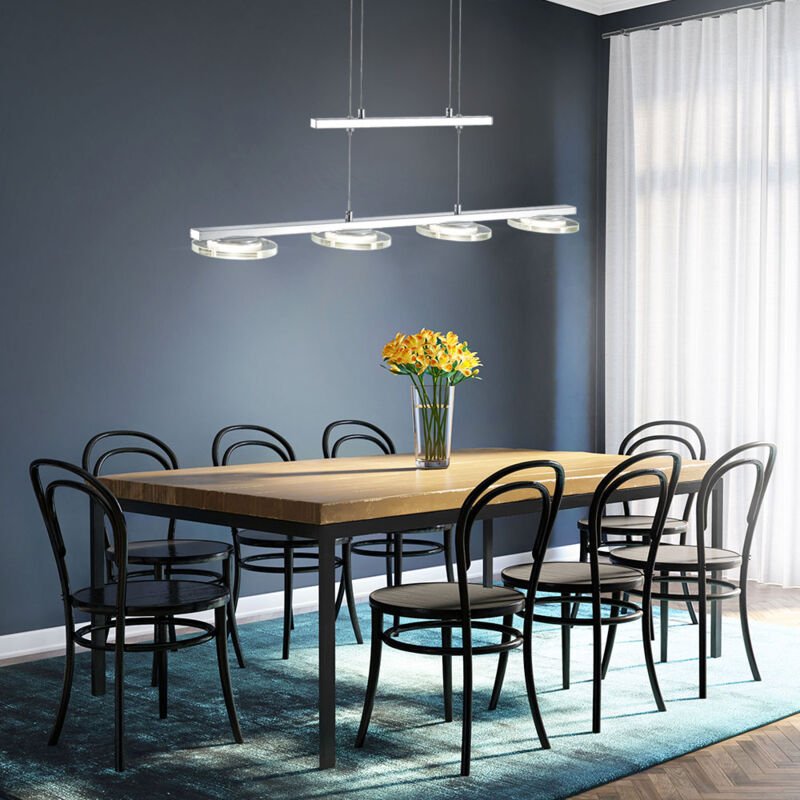 Trio - 18 Watt led Pendel Decken Hänge Lampe Glas Chrom Höhenverstellbar dimmbar 327710406