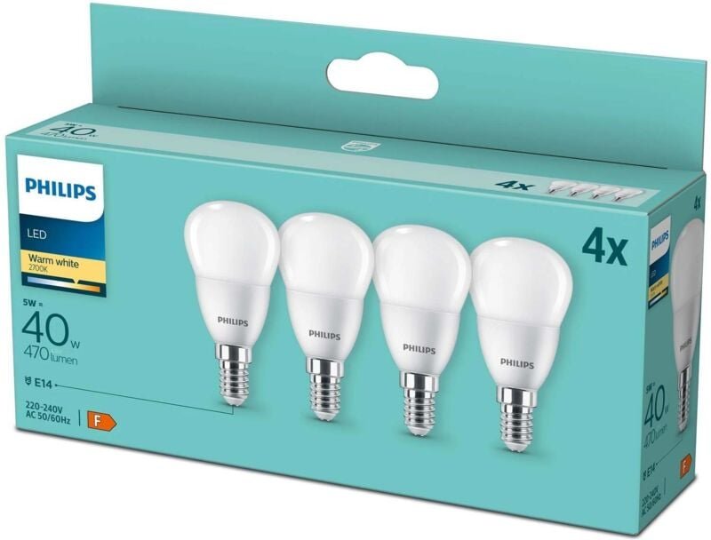 Led-kerzenglühbirnen Philips consumer le0sfwwsmdis4rr-e14 2700k 5w