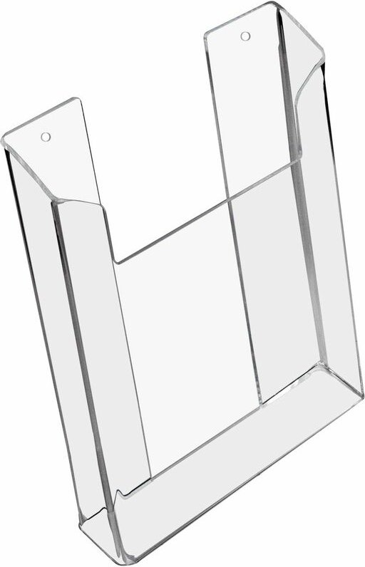 HMF - 46842 Wand Prospekthalter aus Acryl, din A5 Hochformat, 16,5 x 21 x 3,5 cm, Transparent