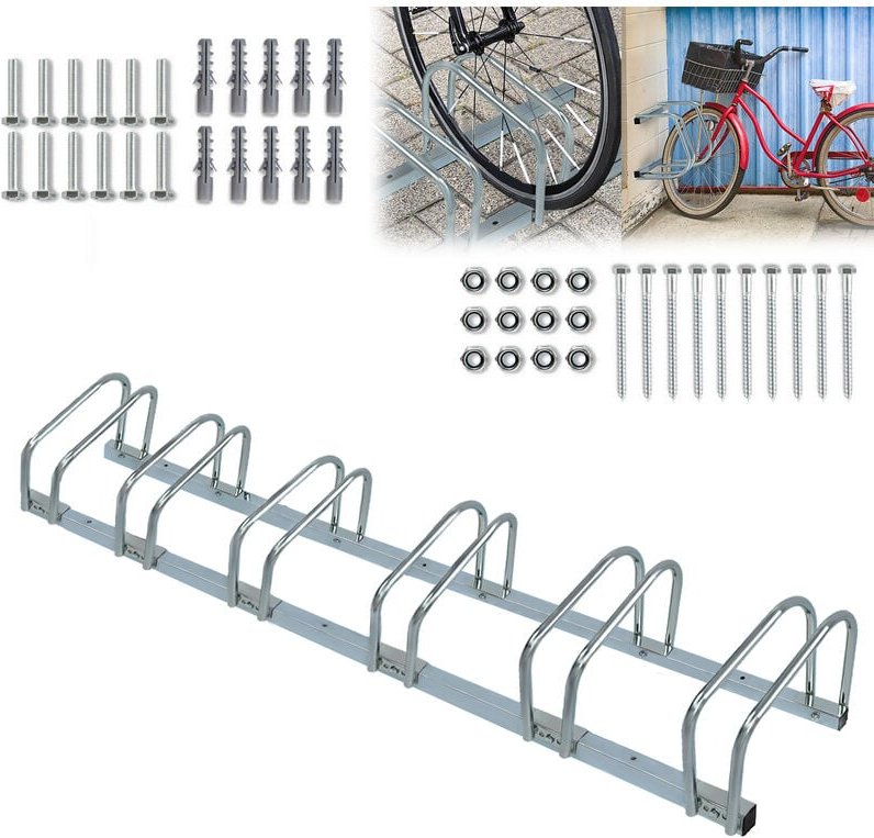 Fahrradständer Aufstellständer Fahrrad Ständer Metall Platzsparend,160x32x26cm (Für 6 Fahrräder) - Uisebrt