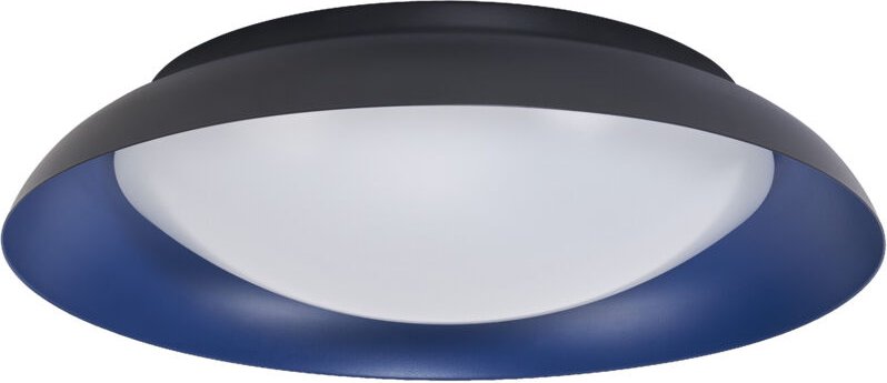 Orbis Plate LED-Deckenleuchte, schwarz-blau, 35W, 1700lm, 3000K, 430mm, 830 freundliches Warmweiß, durch Kicken in 3-Stu...