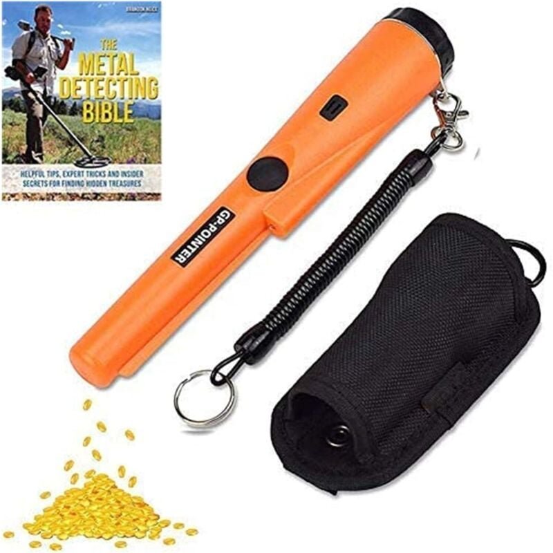 Dinfu Hochempfindlicher, wasserdichter Hand-Pinpointer-Metalldetektor mit integrierter LED-Anzeige für Kinder und Anfäng...