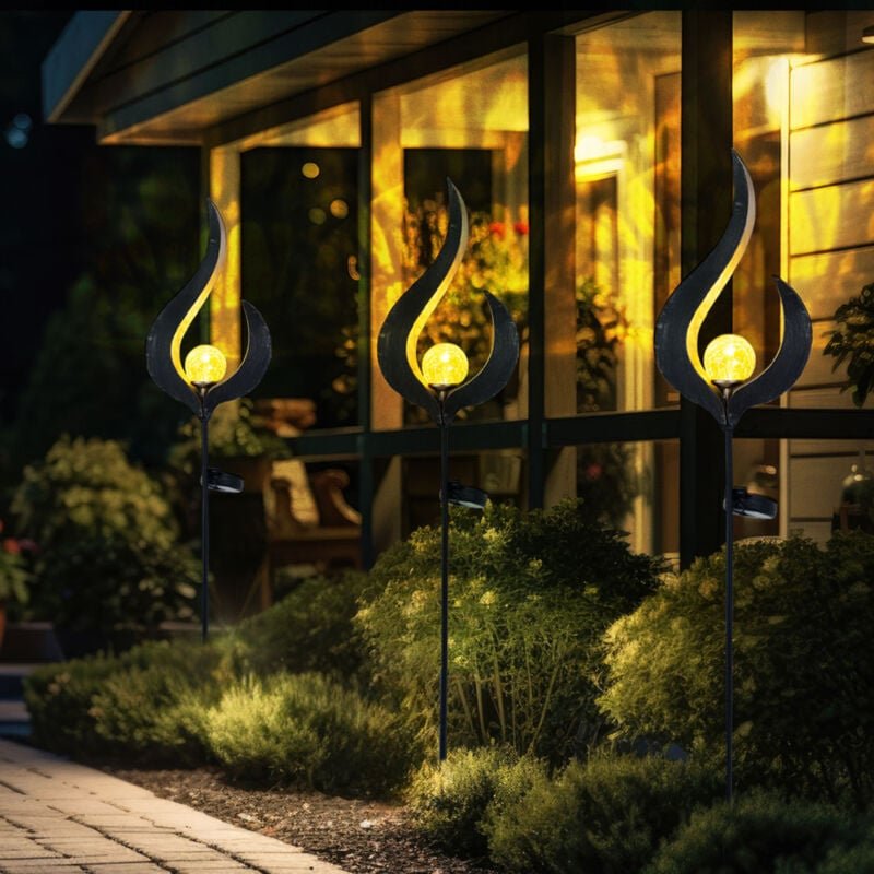 Led Solarleuchte Erdspieß Gartenstecker Außenleuchte Steckleuchte, Metall Glas bronzefarben klar, 3000K warmweiß, h 90cm...