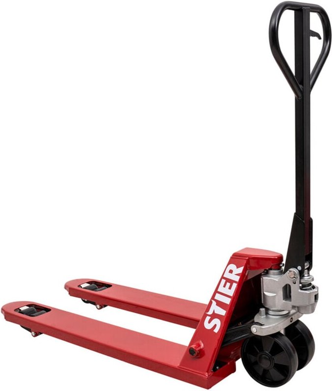 Hubwagen, Gabelhubwagen mit Tragkraft 2500 kg, Gabellänge 1000 mm, Nylon-Rollen, Rot, Palettenhubwagen, Handhubwagen, Le...