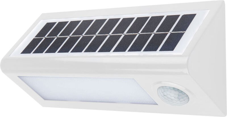 Alfa Dyser - Korpass Solar-LED-Wandleuchte, weißer Sensor, 27 cm, 8 w, kalt