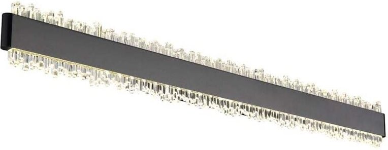 LED Wandleuchte Wandlampe schwarz matt Acrylkristalle B 70,5 cm
