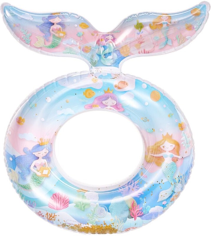 Paillettenbesetzte aufblasbare Pool-Schwimmhilfe „Ozeanprinzessin“, Wassersportspielzeug für Sommerurlaube am Strand