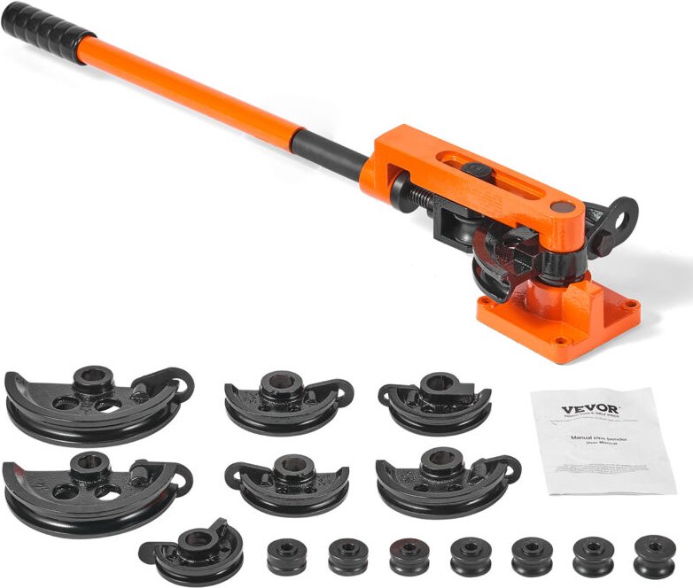 Vevor Rohrbiegegerät Ø10-25mm (7 Matritzen) Manuelle Rohrbieger 0-180° Handrohrbieger 50-113mm Biegeradius Rohrbiegemasc...