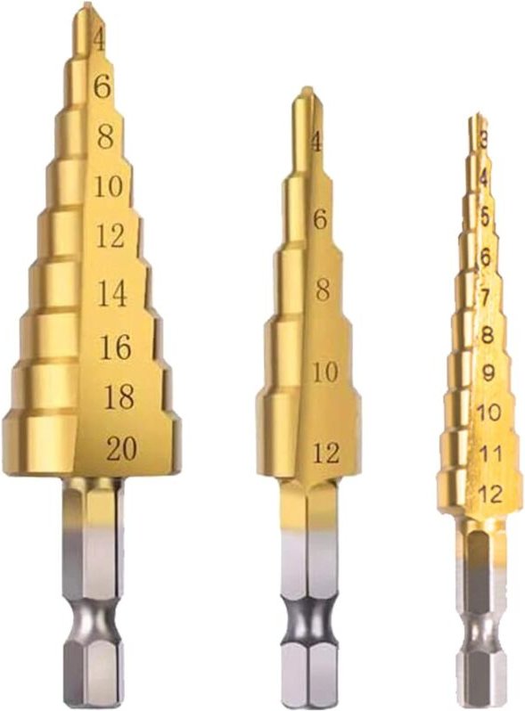 Memkey - HSS-Stufenbohrer, Doppelschlitz-Senkbohrer, Hochgeschwindigkeits-Stahlkegelbohrer für Stahl, Holz, Kunststoff, ...