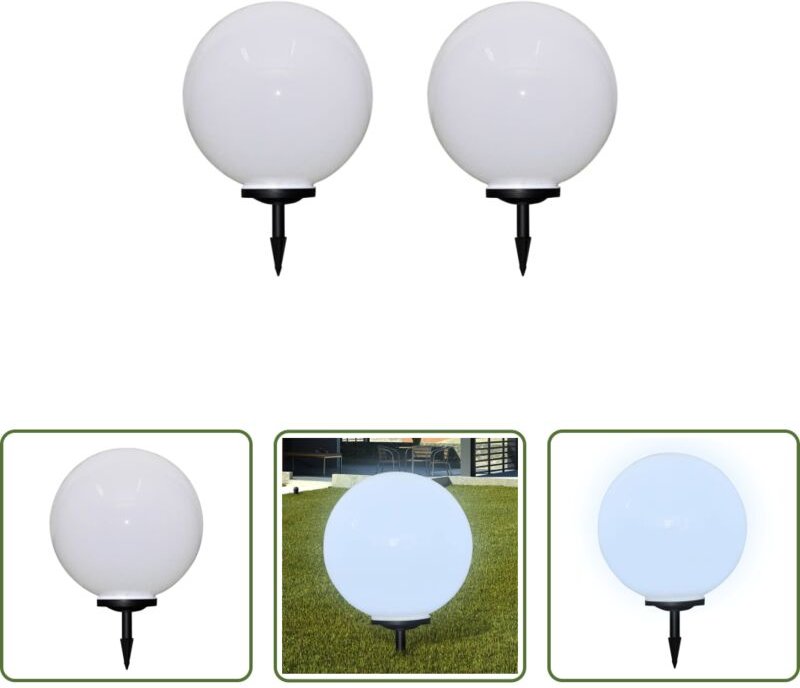 vidaXL LED-Beleuchtung - Wegeleuchten 2 Stk. LED 50 cm mit Erdspieß