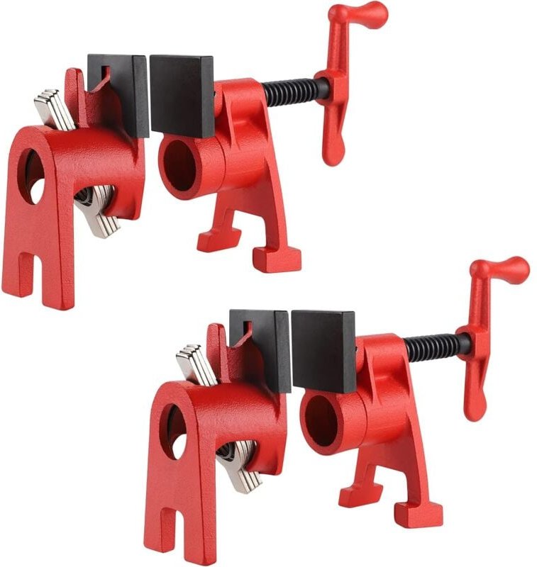 2 Stück 3/4 Zoll Rohrschelle, Schlauchklemme, Holzbearbeitungsbank, Schnellspann-Holzschraubstock, Holzbearbeitungsklemm...