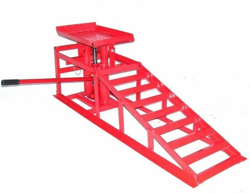 Pkw Auffahrrampe höhenverstellbar 55337 Rampe 2t kfz Wagenheber 2000kg Hebebühne