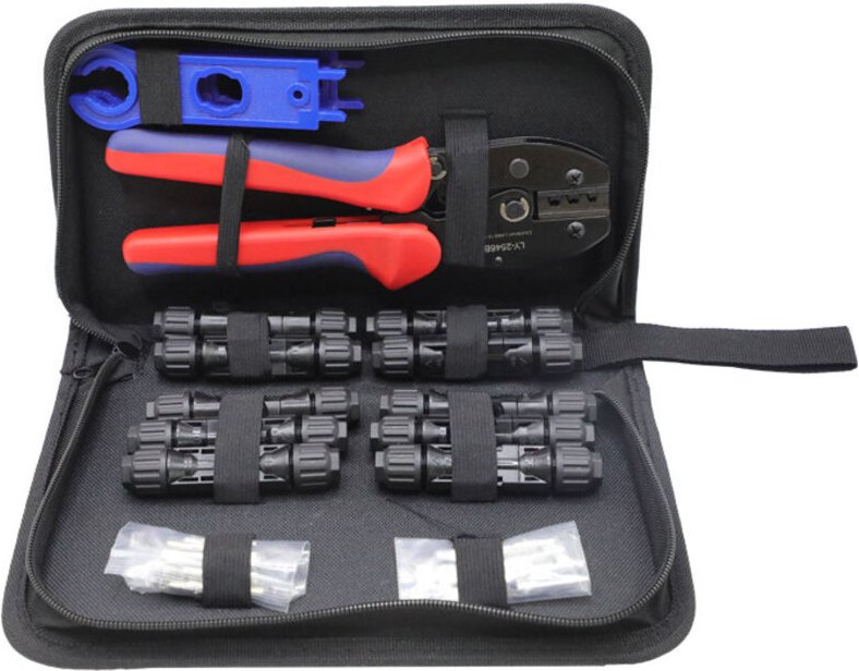 Elektrisches Crimpwerkzeug CCYKXA für 2,5/4/6 mm² PV-Kabel, Solar-Crimpwerkzeug, mit 1 MC4-Crimpwerkzeug, 12 Paar Solars...