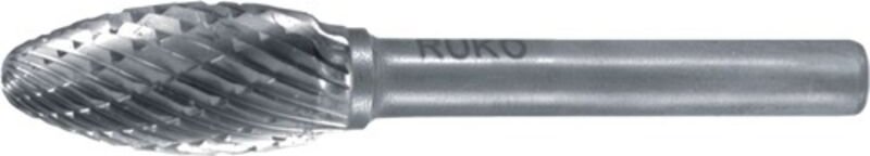 Hartmetall-Frässtift flh ø 12 mm Kopflänge 32 mm Schaft-Ø 6 mm Verzahnung kvz 4 - 116220 - Ruko