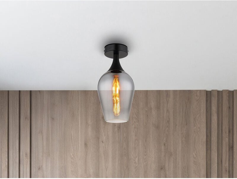 Globo - deckenleuchte - LAVUS - schwarz - glas - Ø 15cm - E27 -