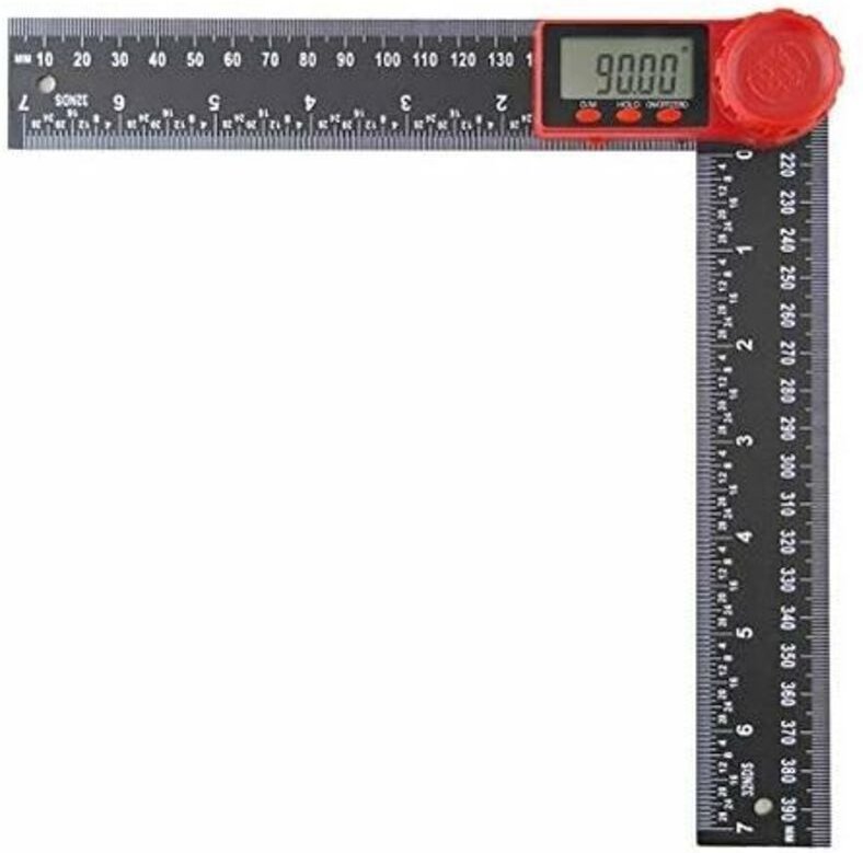 Jalleria - Digitaler Winkelmesser, digitale Anzeigewinkel 2 in 1 mit LCD-Display, 360°-Winkelmessung, Winkelmesser-Linea...