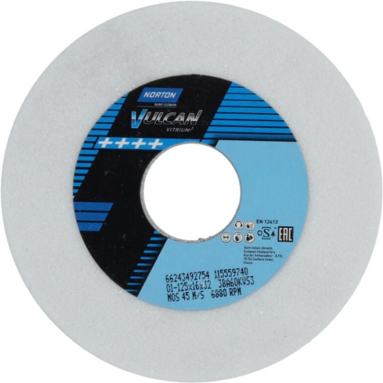 WEISSE KERAMIK-SCHLEIFSCHEIBE 125x16x32/20 38A60KVS3