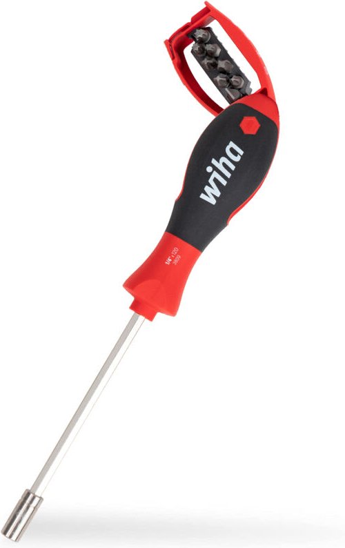 Schraubendreher mit Bit Magazin 9-tlg. i magnetisch gemischt mit 8 Bits, 1/4' i Bithalter i Bitsatz i platzsparend i kom...