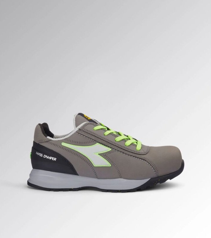 Utility Diadora Scarpa Lavoro Glove MDS LOW S3S FO HRO SR Grigio Grün Fluo