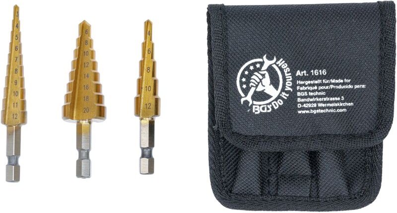 HSS-Stufenbohrer-Satz 3 - 20 mm 3-tlg.