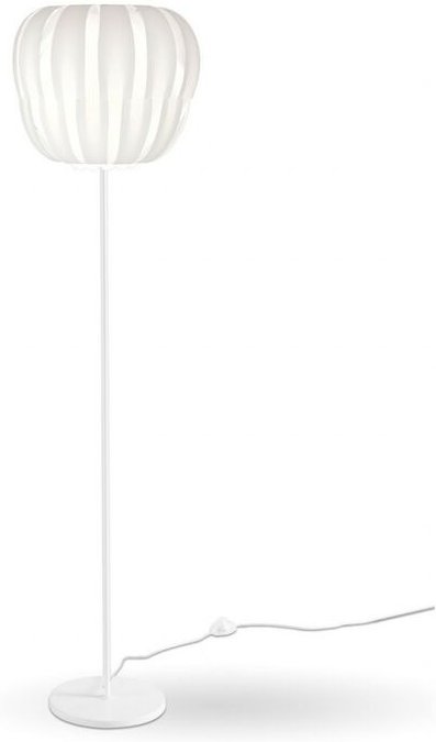 Stehlampe mit Sockel und Stab aus weißem Metall Cm. 42 x 172 Std