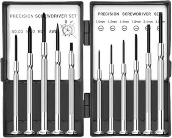 11-teiliges Mini-Präzisionsschraubendreher-Set (Schlitz/Kreuzschlitz) – für Brillen-, Elektronik- und Mikromechanik-Repa...
