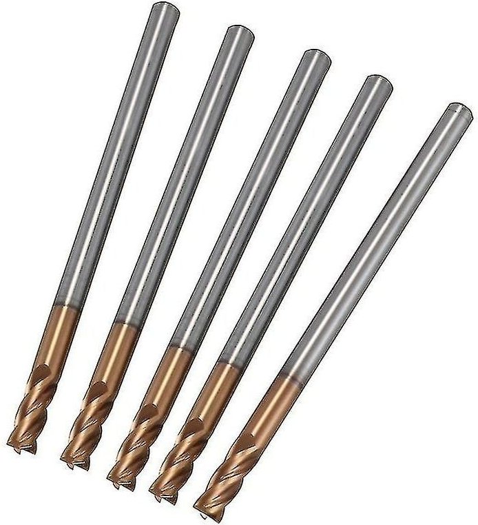 Woosien - 5 Stück 3 mm Vollhartmetall-Schaftfräser 4 Nuten Schlitzprofil-Planfräser